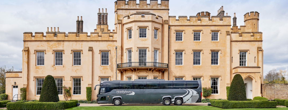 Readybus coach in front of Ditton Manor